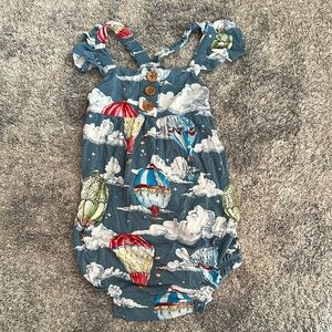 Blue Hot Air Balloon Baby Romper